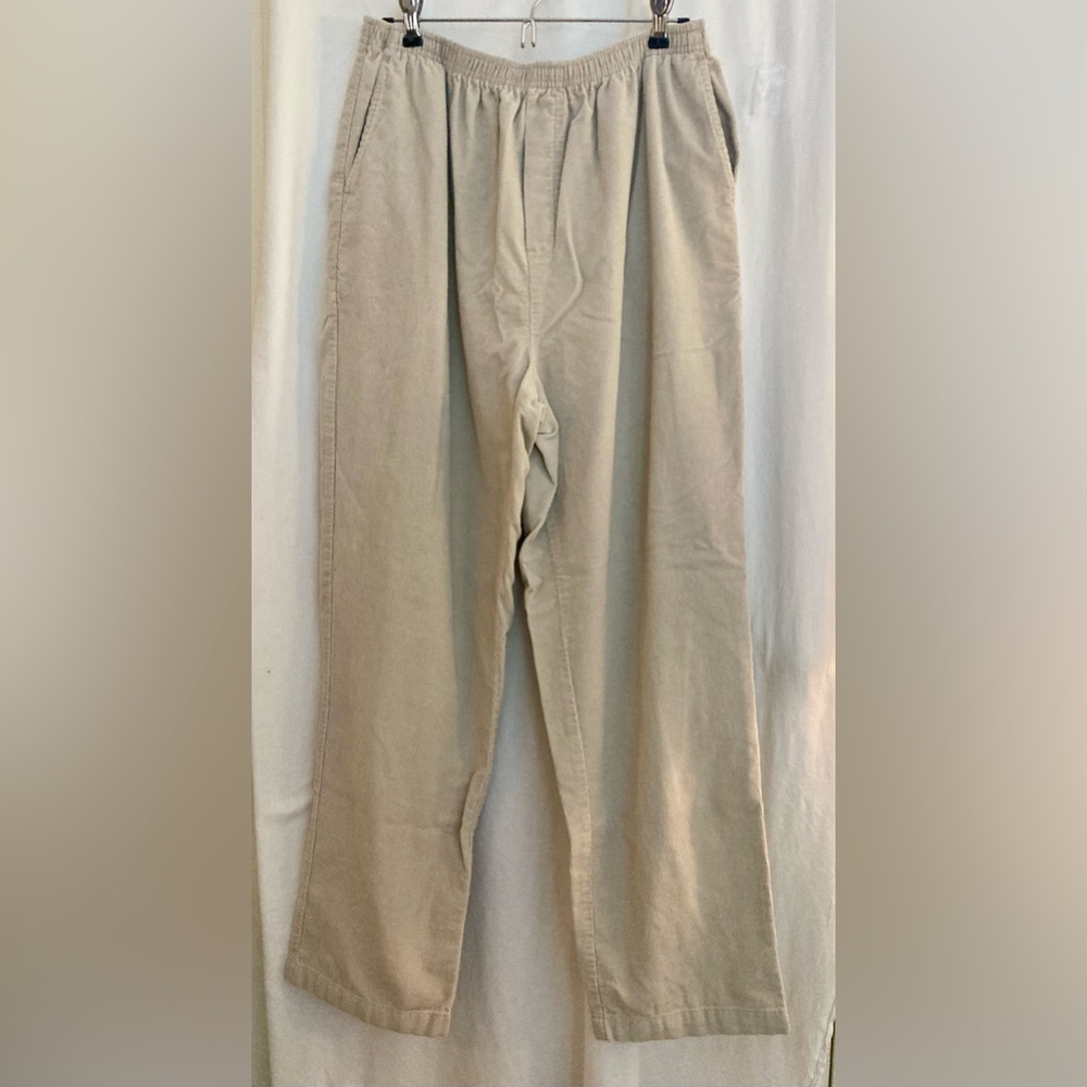Cabin Creek Tan Corduroy Relaxed Fit Elastic Waist Pants Size 16